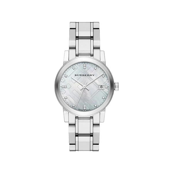 Burberry Ladies Watch Check Stamped Silver BU9125 Seven Rocks