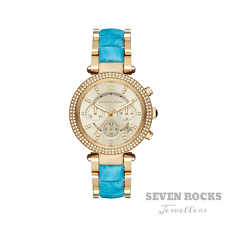 Michael Kors Ladies Watch Chronograph Parker Blue MK6364