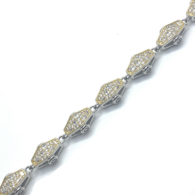 Ice Jewlz Ard Adz Chain Yellow / White Reversible (Long 30”inches )