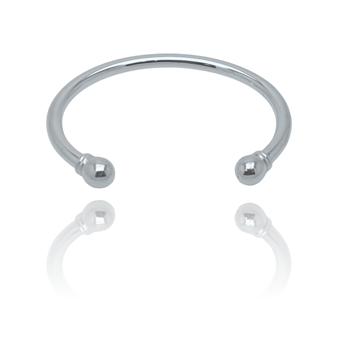 Silver Ball Torque Bangle