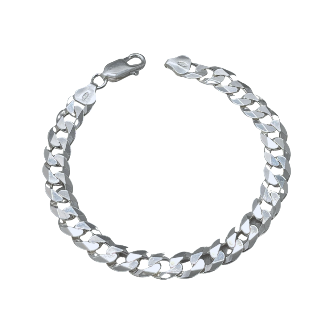 Silver Curb Bracelet 8mm