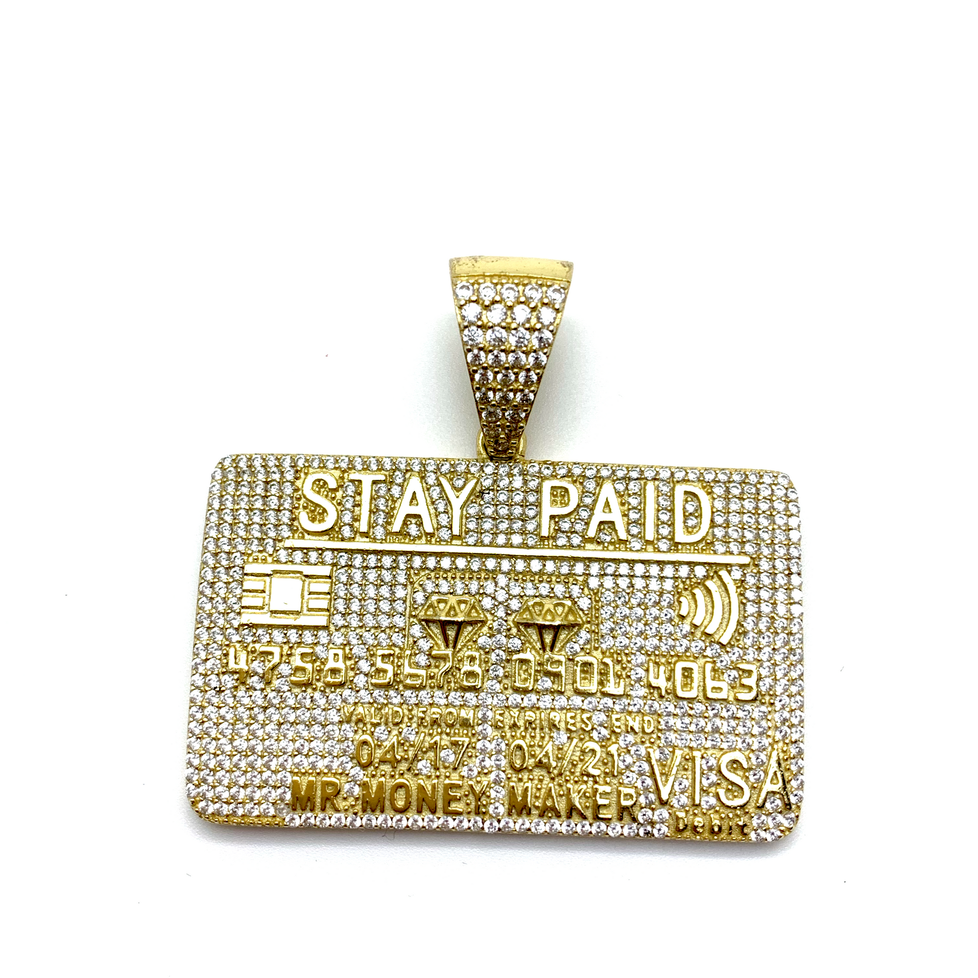 Stay Paid Mr Money Maker Silver Pendant (Yellow Gold)