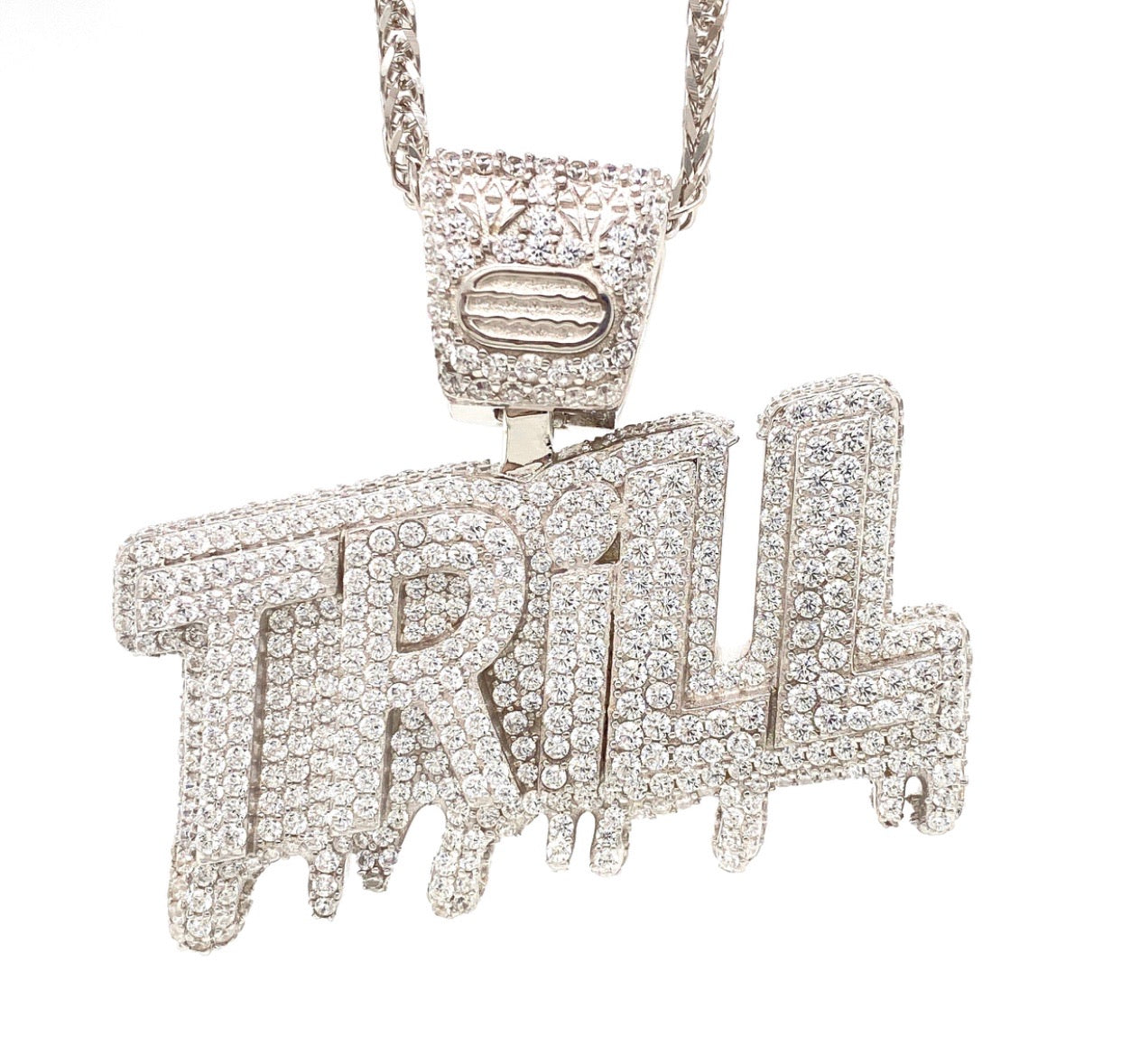 Iced Trill Silver Pendant