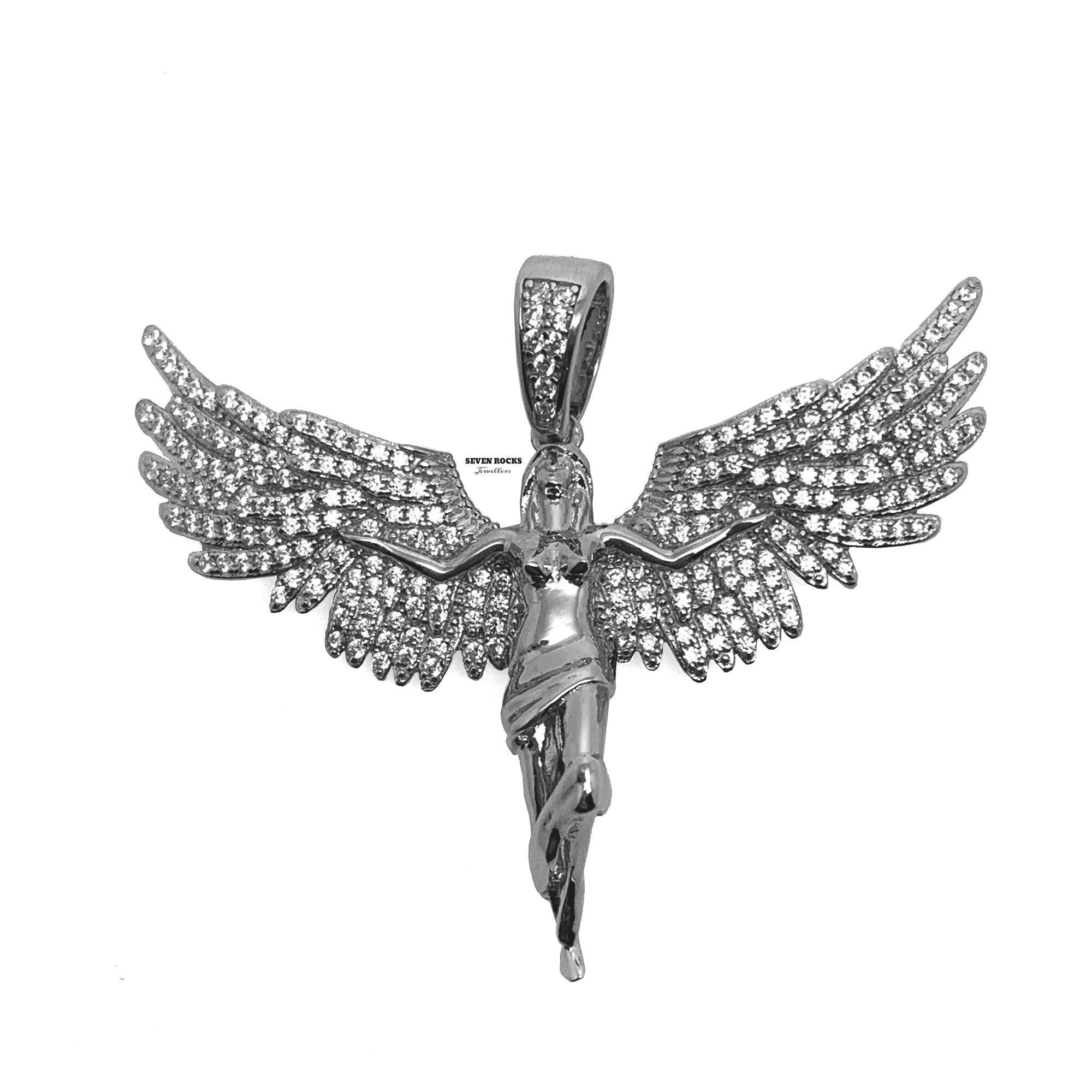 Iced Angel Silver Pendant