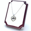 White Gold Mum Heart  Necklace