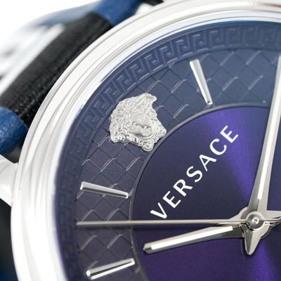 Versace V-Circle 42mm Blue Silver VE5A01121