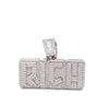 Iced Word Rich Silver Pendant