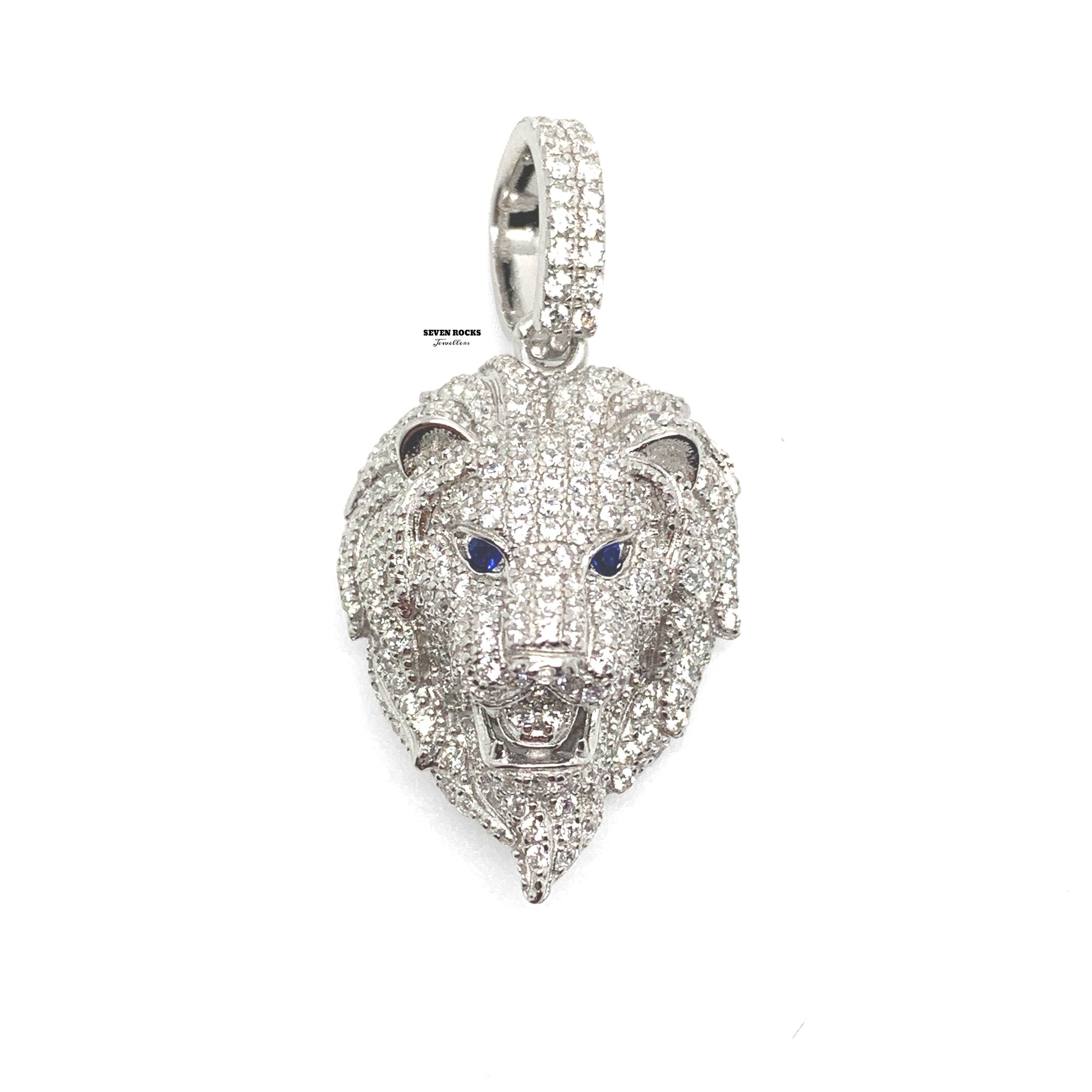 White Gold Iced Silver 3D Lion (Small)